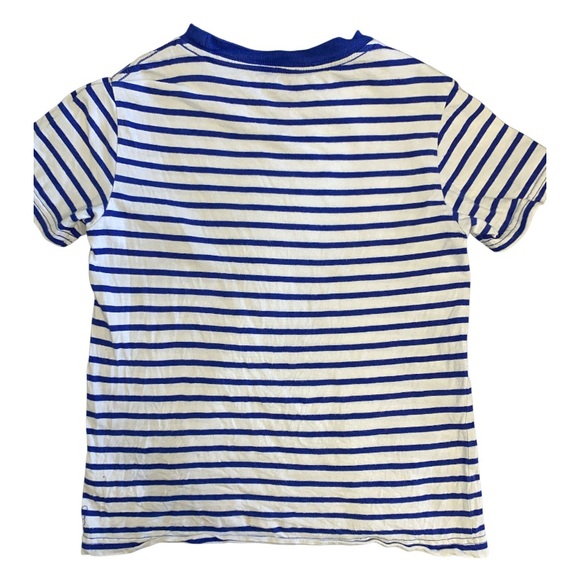 Ralph Lauren • Kids • Blue and White Striped Tee with Bear Design - Picture 2 of 5